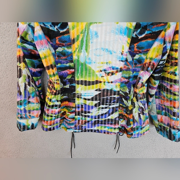 Alberto Makali Womens Colorful Lace Up Detail Short Jacket Sz 6 Vintage Light - Picture 11 of 12